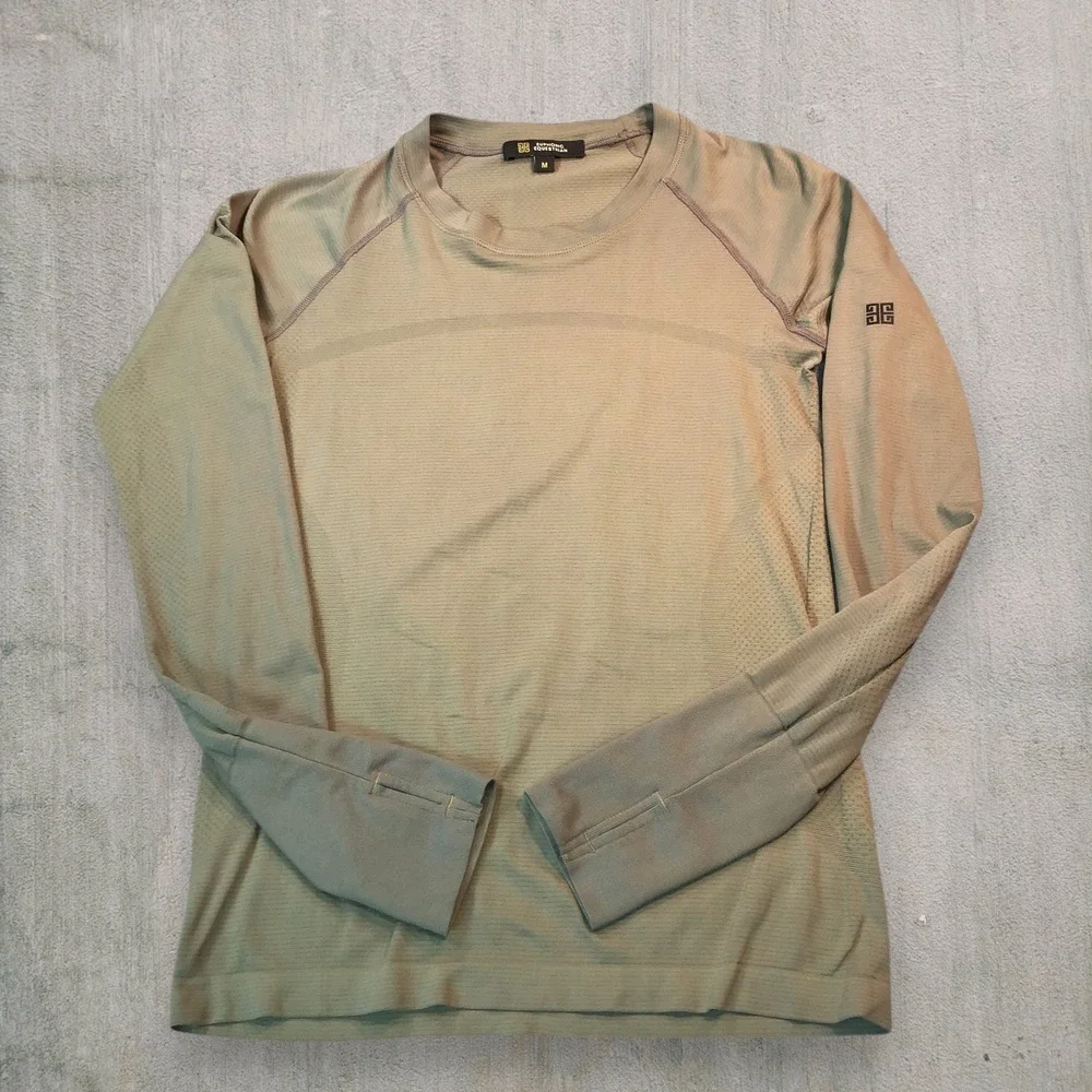 Euphoric Equestrian Women Olive Taupe Seamless Long Sleeve Base Layer Top Size M